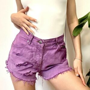 Vintage Lee Riveted Purple Distressed Jean Shorts